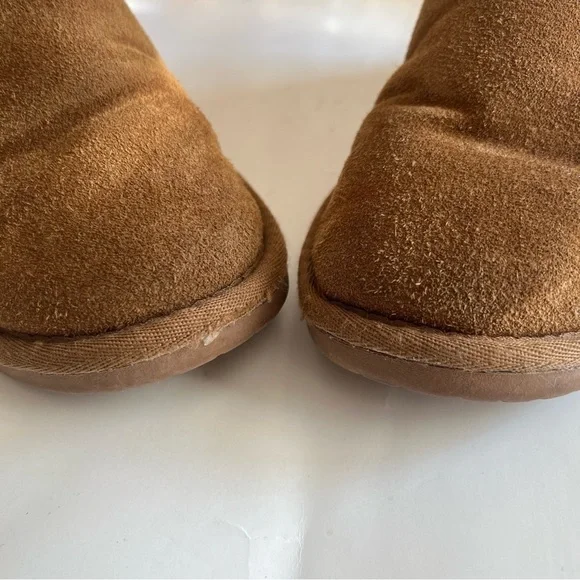 Minnetonka Genuine Sheepskin leather Women Olympia Short Boots Golden Tan size 8 - Picture 9 of 15